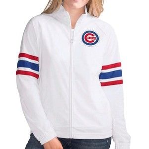 CHICAGO CUBS G-III 4-Her byCarl Banks White Game Score Full Zip Ladies Jacket, S